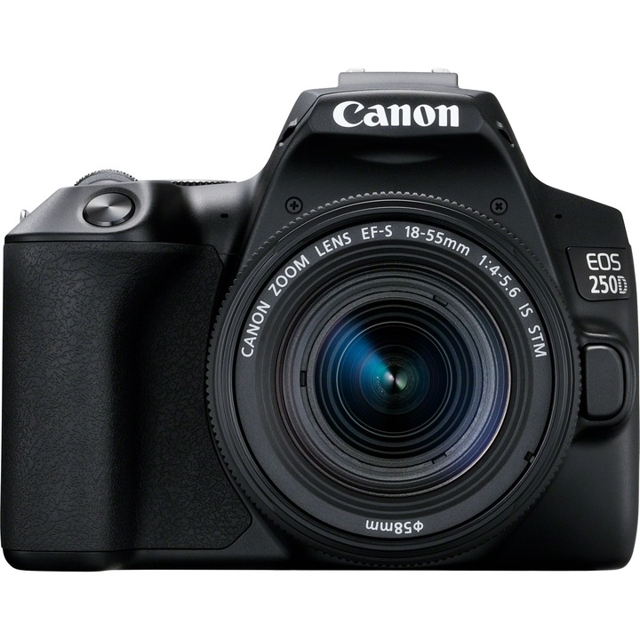 Canon EOS 250D DSLR fényképezőgép kit (EF 18-55mm IS STM objektívvel), fekete