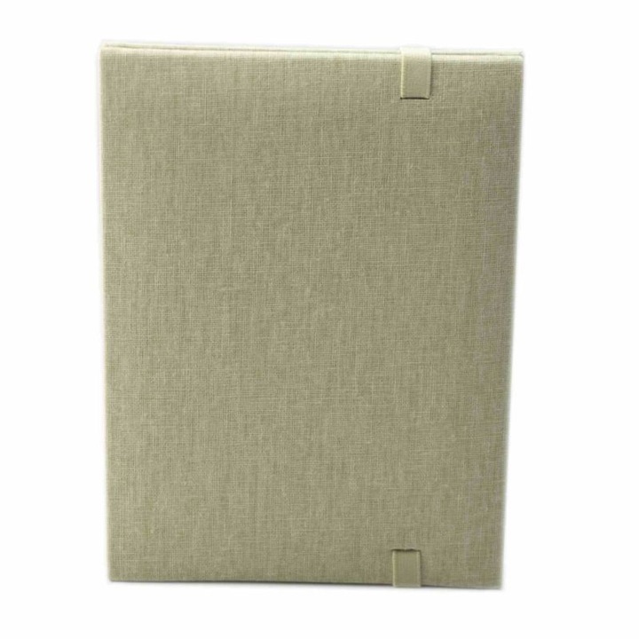 Leporello Canvas mini fotóalbum, 14 kép, 15x21 cm, krémszínű