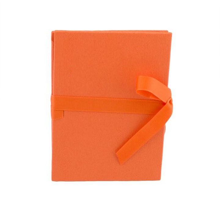 Leporello fotóalbum, narancssárga, fa textúra 10x15cm , 14 kép