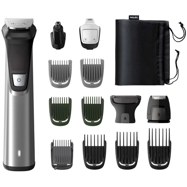 PHILIPS Series 7000 MG7745/15 Multifunkciós készülék, DualCut technológia, 14 Eszköz, 3 Óra üzemidő, Fekete/Ezüstszín
