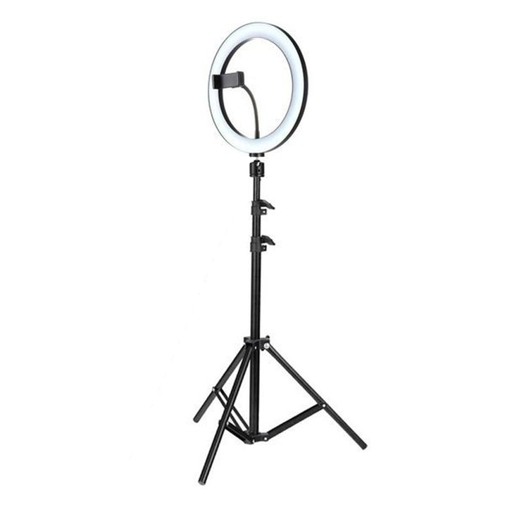 Urban Trends Ring Light LED körlámpa, 120 x SMD LED, 210 cm-es állvánnyal, fehér