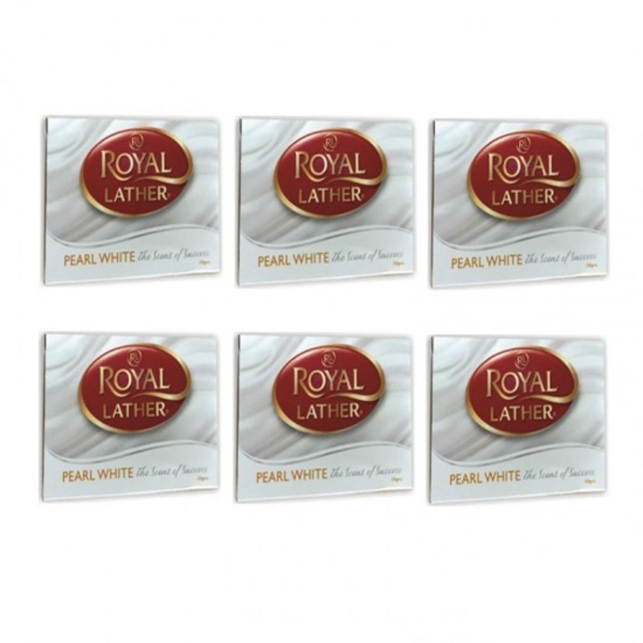 Royal Lather Pearl fehér szappan készlet, 6 darab, 150 gr
