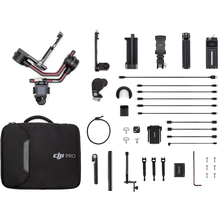 Stabilizátor DJI Ronin S2 Pro Combo, 3 Axis, Active Track, 3D autofókusz, SuperSmooth, Time Tunnel, Carbon