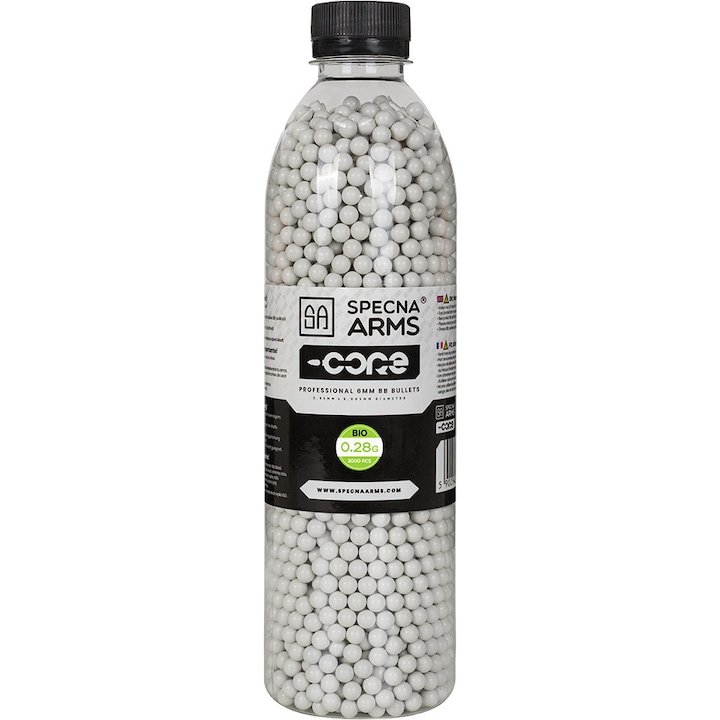 Specna Arms Core Bio airsoft golyó, 0,28 g, 3000db palackonként, fehér