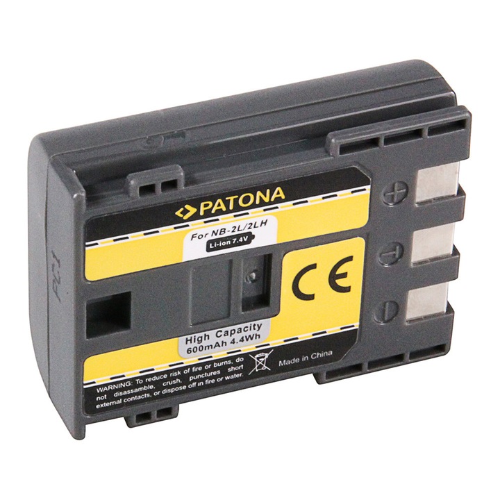 Patona NB-2L / NB-2LH fényképezőgép akkumulátor, 7,4 V, 600 mAh, Li-Ion, Canon S30 S40 S45 S50 S60 S70 készülékekhez