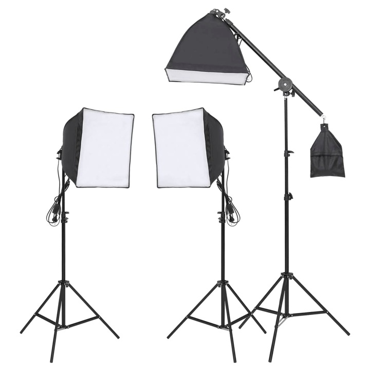 vidaXL stúdiólámpaszett háromlábú állvánnyal és softbox-szal 190232