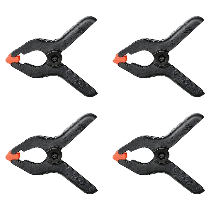 4db fotóstúdió háttér klip készlet, Nylon/Fém, 11,5 cm, sundiguer, fekete/narancs