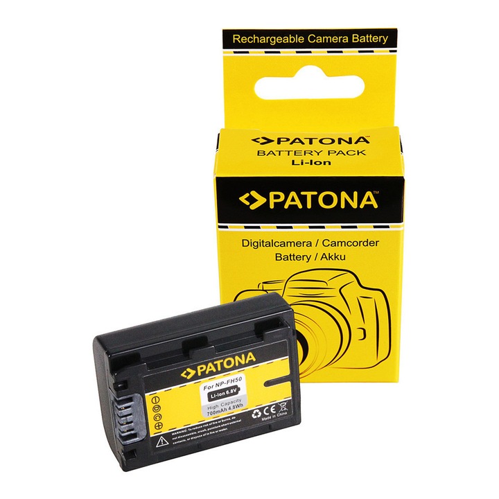 Patona Sony NP-FH50 NP-FH60 NP-FH70 NP-FH100 Alpha A290 A390 700mAh / 6.8V / 4.8Wh Li-Ion utángyártott akkumulátor