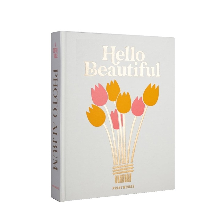 Printworks fotóalbum, Hello Beautiful, 33 x 27 cm, elegáns könyvborító, 60 fotó 10 x 15 cm, 30 oldal, ajándéknak ideális, krém