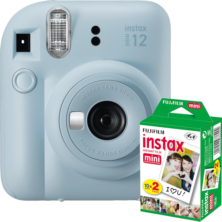Fujifilm Instax Mini 12 instant fényképezőgép, Pastel Blue + Film Mini 2x10