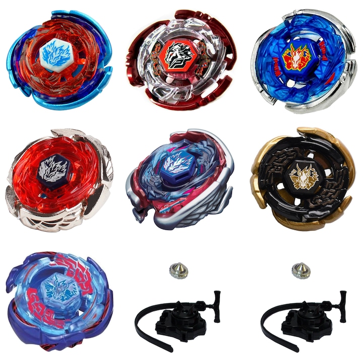 4D PEGASIS Titrezi Pack Collection 7 db. + 3 kilövő + 2 fémhegy: BB105 Big Bang, BB121A Wing, 3011B Astro, 3013-02 Big Bang Blue Wing, BB70 Galaxy, BB28 Rock, W103R2F Galaxy