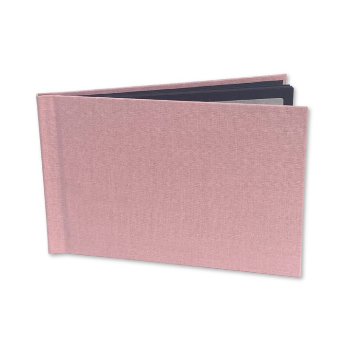 Öntapadó fotóalbum 10x15 textil anyag, babarózsaszín