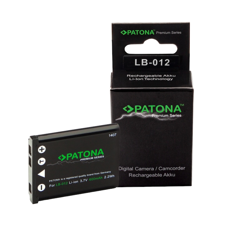 Patona Premium LB-012 akkumulátor, 600 mAh, Kodak PixPro FZ55, FZ51, FZ52, FZ53, Easyshare M125 M215 M23 M5350 M552