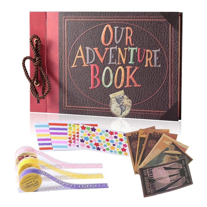 DIY fotóalbum, karton, 80 oldal, tarka