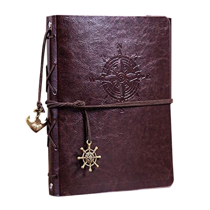 DIY scrapbook fotóalbum, 30 újratölthető oldal, eco-bőr borító, 22x18cm, barna