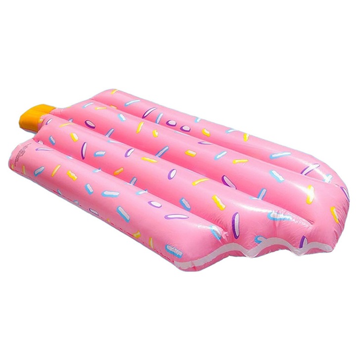 Felfújható strandmatrac, 160x62cm, környezetbarát PVC, rózsaszín lila