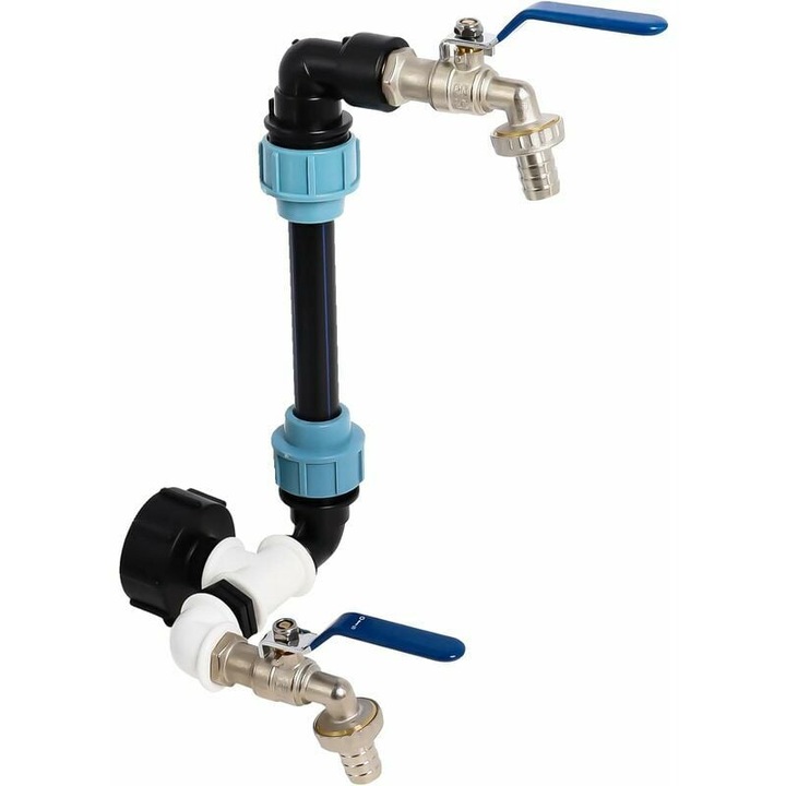 IBC csatlakozó készlet 3/4" csappal, esővízgyűjtő tartályhoz 1000 liter, műanyag, tartós
