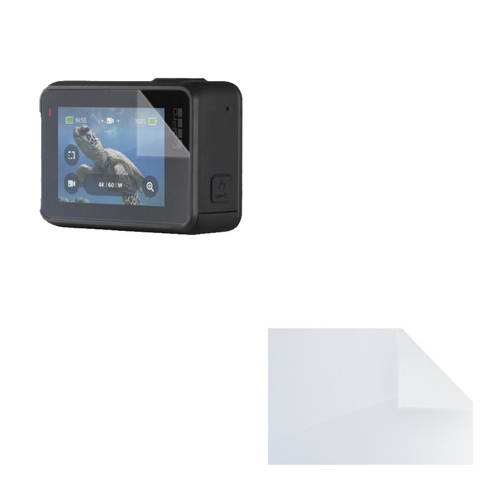 GoPro Hero 7 Black kompatibilis védőkészlet, COMMANDO Focus Shield, 1 ellenálló szilikonfólia a képernyőhöz, tükröződésmentes, karcolásgátló, regenerálható tulajdonságok, ujjlenyomat elleni védelem, egyszerű alkalmazás, átlátszó