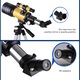 Csillagászati távcső Jormftte 70mm, 300mm, állvánnyal, gyerekeknek és kezdőknek
