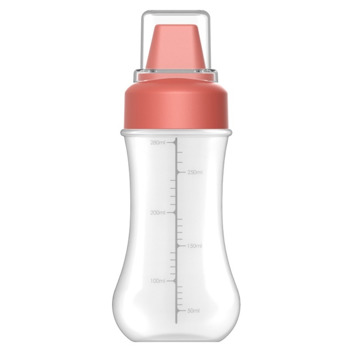 5 lyukú fűszeradagoló flakon, újrafelhasználható, műanyag, 500 ml, barna/átlátszó