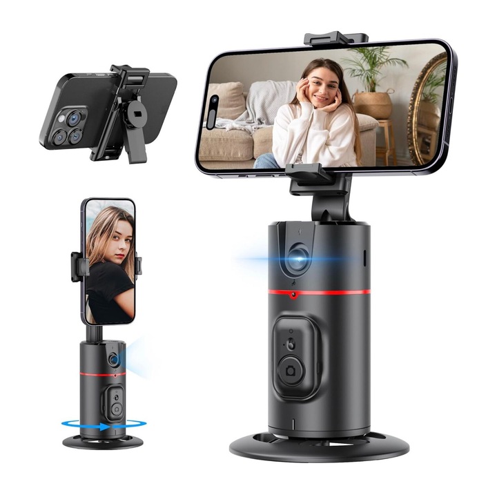 360°-os forgásstabilizátor, fejlett stabilizátor, automatikus arckövetés mobiltelefonokhoz – hordozható vezeték nélküli vezérléssel a professzionális filmezéshez és vlogozáshoz