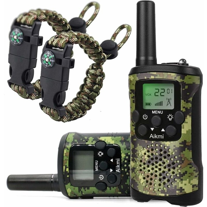 Walkie Talkie gyerekeknek 4-12 éves korig, 8 csatornás, LCD-vel