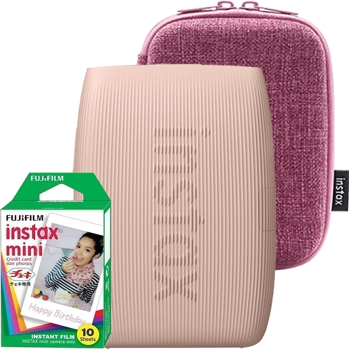 Fujifilm Instax miniLink 3 nyomtató, rózsaszín, 1x10-es filmmel és tokkal