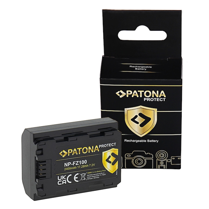 Akkumulátor Patona Protect NP-FZ100, 2400 mAh, Sony A7 III A7M3 Alpha 7 III A7 R III A7RM3 Alpha 7 R III A9 Alpha 9