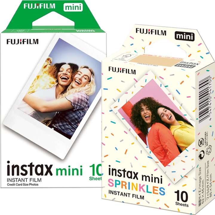 Fujifilm Mini instant film készlet, 1x10db fehér + 1x10db Sprinkles