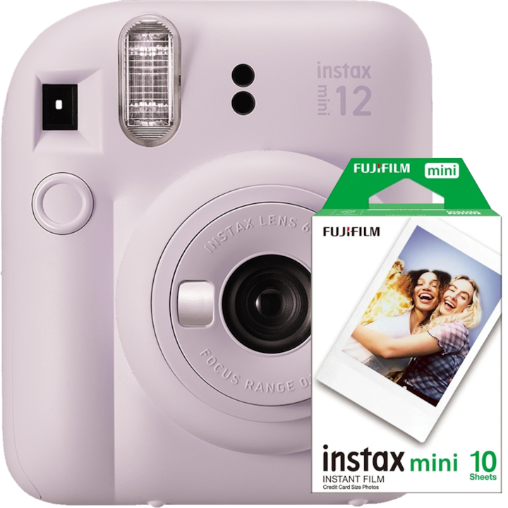 Fujifilm Instax mini 12 Lilac Purple instant fényképezőgép 1x10 mini filmmel