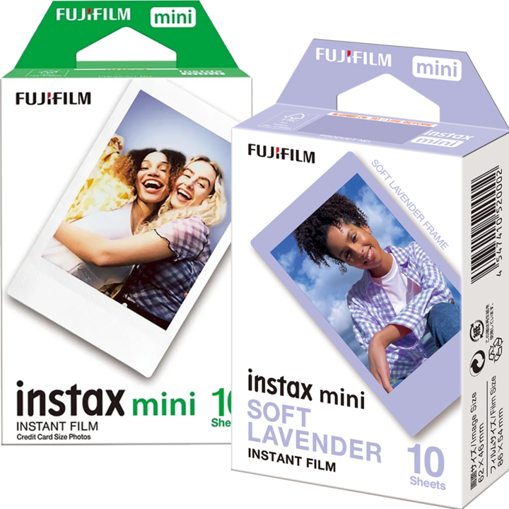 Fujifilm Instax mini fóliakészlet, fehér, 1x10, Levendula színű minifóliával 1x10