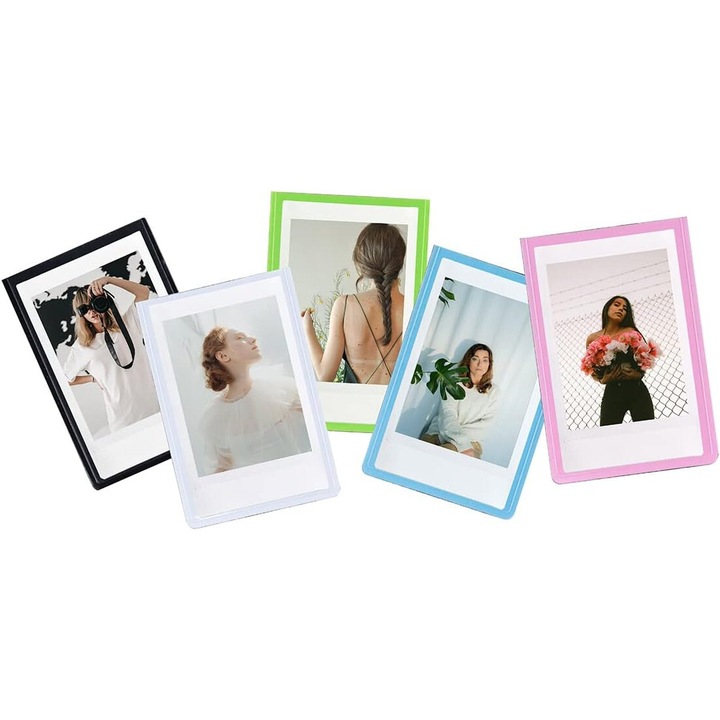 Supertina mágneses képkeret, 5 db-os készlet, Fujifilm Instax Mini Instant Filmhez, 3,6"x2,5", többszínű