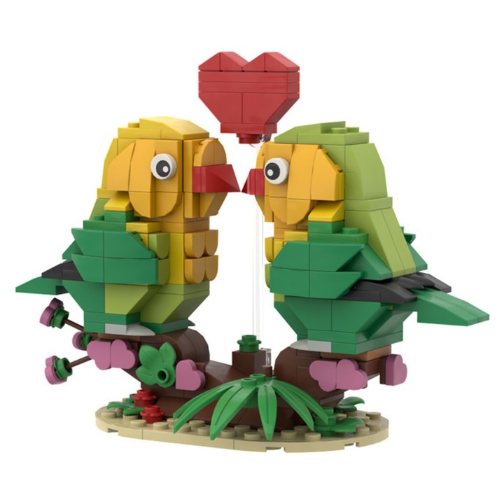 Valentine Lovebirds építőkészlet, 8 éves, finommotorikát fejleszt, többszínű