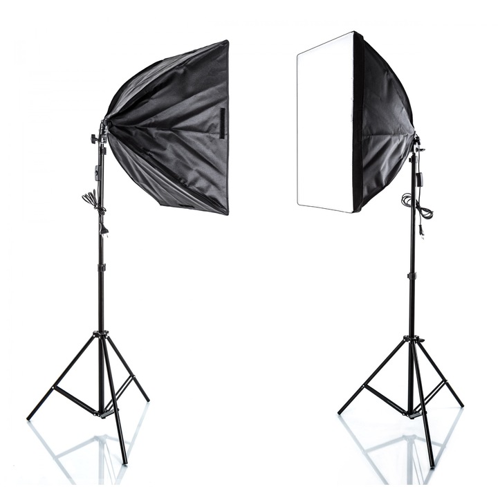 Softbox dupla lámpa, Comitso, 50 cm x 70 cm, 2 x 85 W, 2 x állvány 230 cm