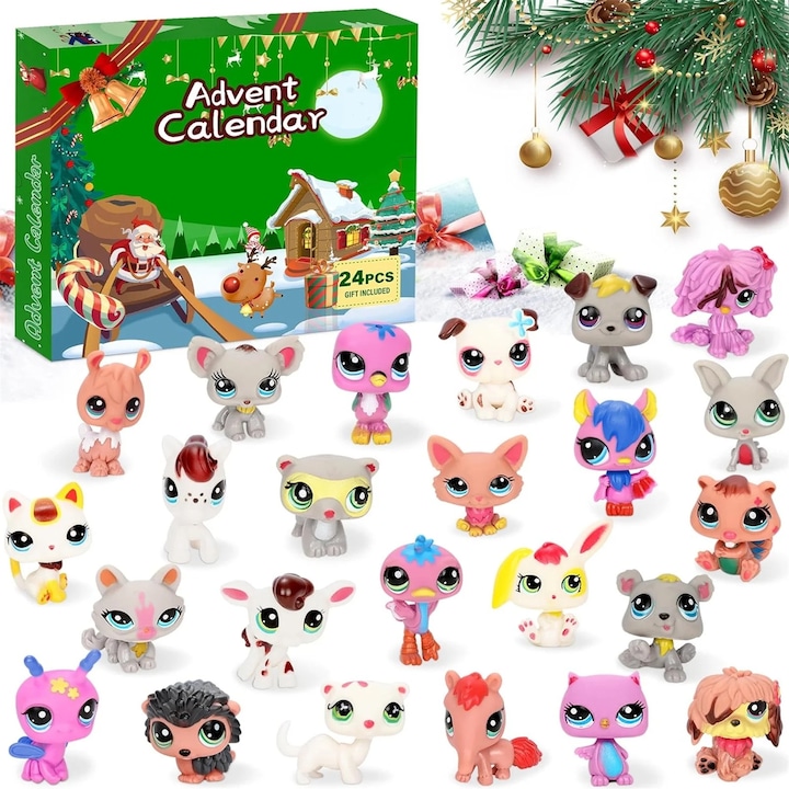 Adventi naptár, Fokelyi, 24 nap, 24 mini figura, rajzfilm témájú, karácsonyi ajándékok